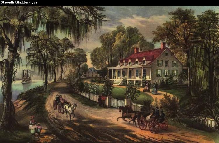 Currier and Ives A Home on the Mississippi